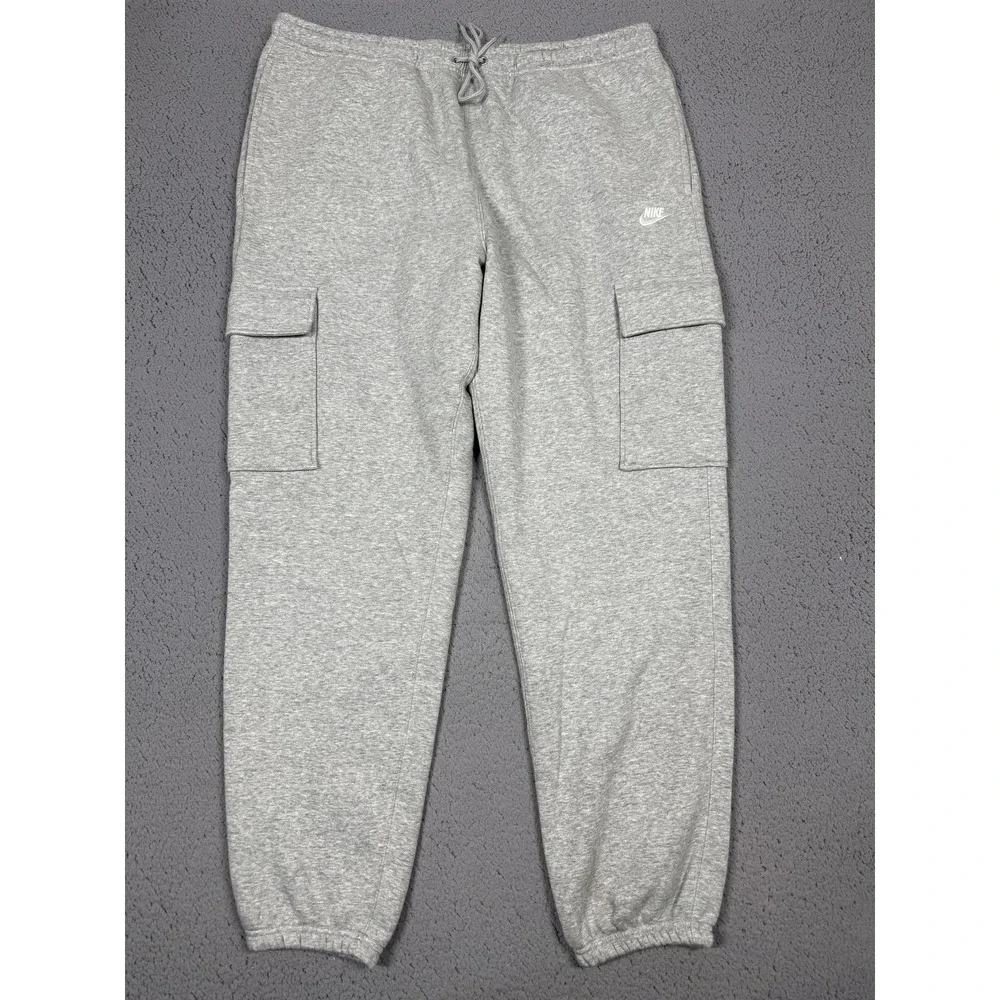 Nike Sweatpants Mens XL Gray Fleece Cargo Joggers Pants Athletic FN3805-063
